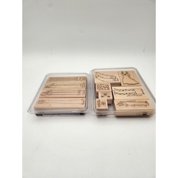 Lot Of 2 Stampin Up wooden stamp Sets Along the Same Lines & Laundry Notes - Picture 7 of 7